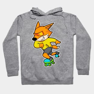 Fox as Skater with Roller skates Hoodie